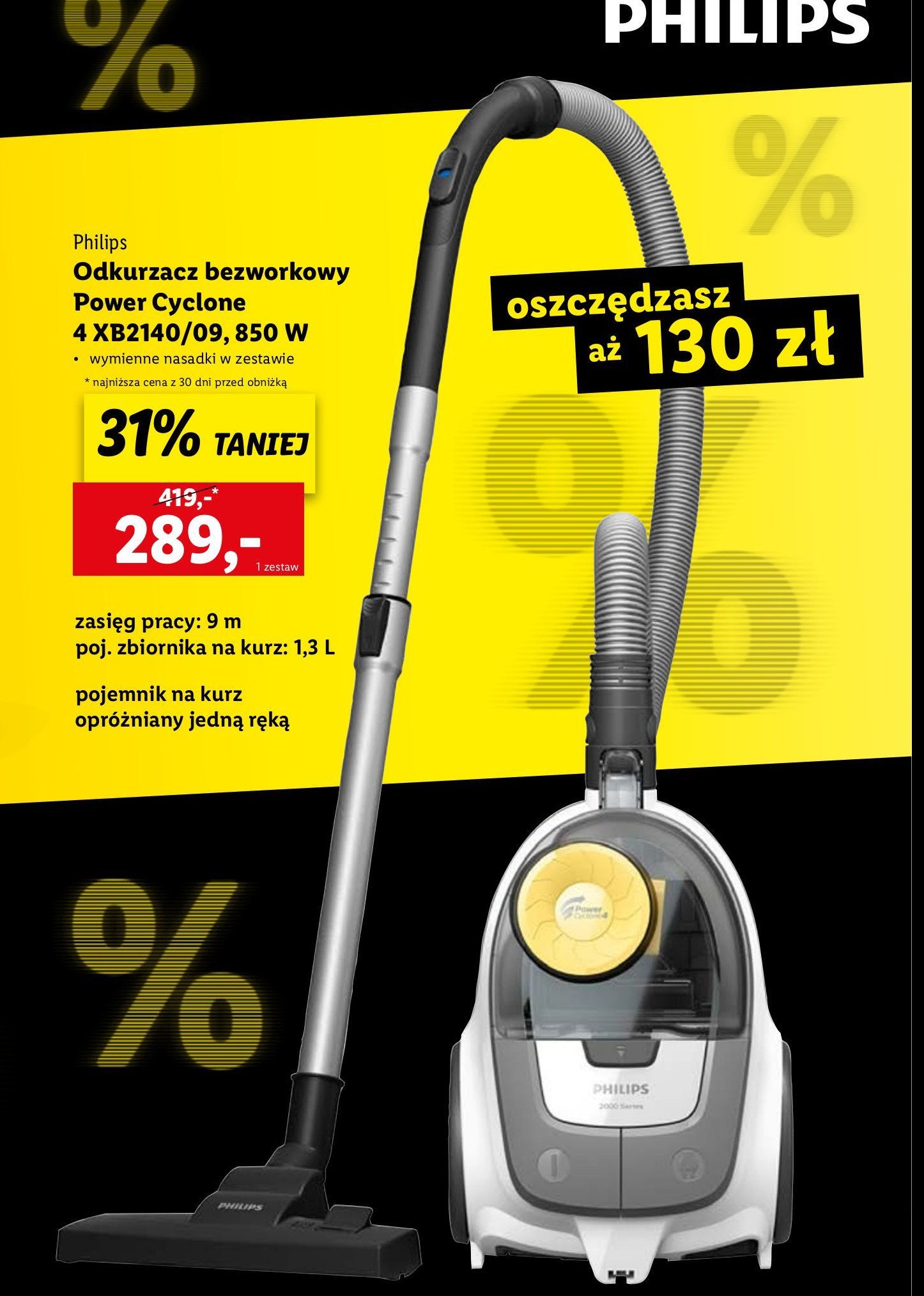 Odkurzacz power cyclone 4 Philips promocja w Lidl