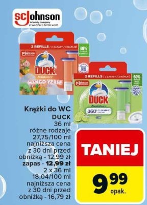 Krążki do WC 36 ml, różne rodzaje Duck promocja w Carrefour
