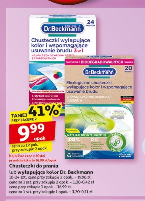 Ekologiczne chusteczki wy艂apuj膮ce kolor i wspomagaj膮ce usuwanie brudu Dr. beckmann promocja