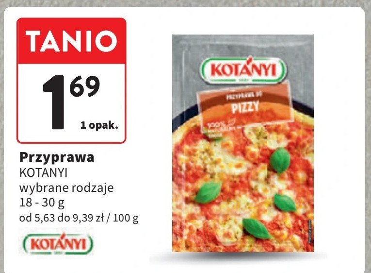 Przyprawa do pizzy Kotanyi promocja w Intermarche