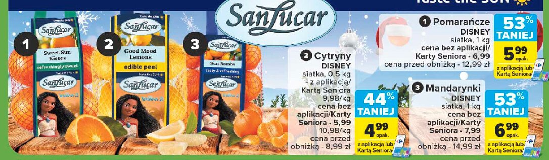 Pomarańcze Sanlucar promocja w Carrefour Market