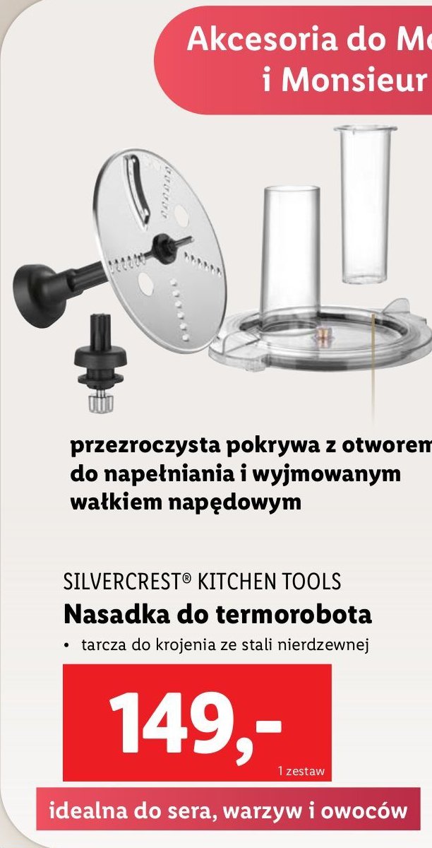 Nasadka tnąca do robota kuchennego Silvercrest promocja