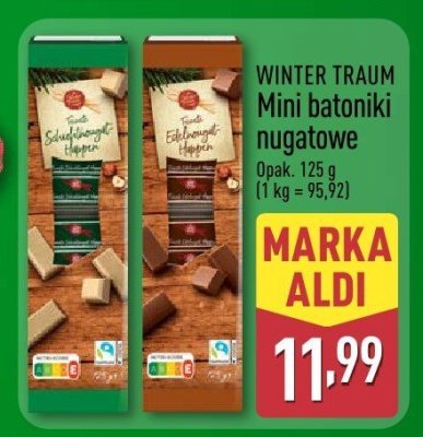 Mini batoniki nugatowe WINTER TRAUM promocja w Aldi
