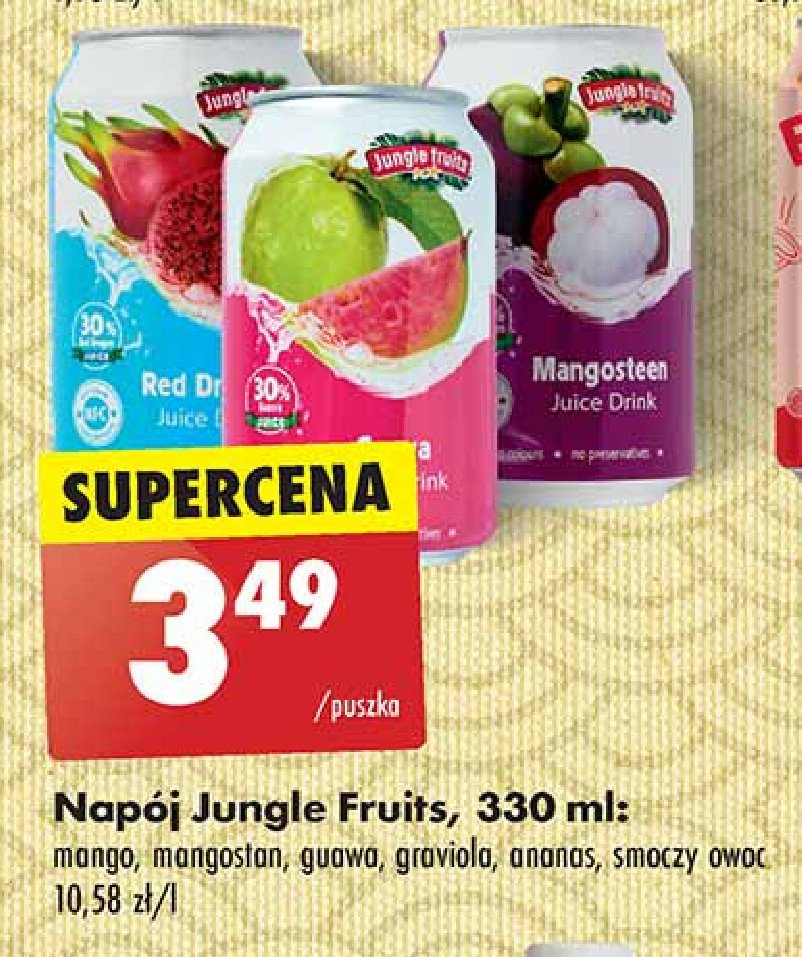 Napój z sokiem z mango Jungle fruits promocja