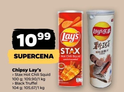 Chipsy Stax Hot Chili Squid promocja w Netto
