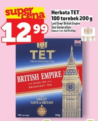 Herbata TET 100 torebek 200 g promocja w TOPAZ