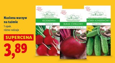 Nasiona warzyw na taśmie promocja w Lidl