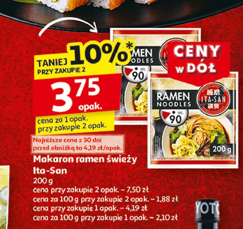 Makaron ramen nitki Ita-san promocja w Auchan