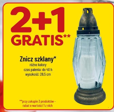 Znicz szklany różne kolory 2+1 gratis promocja w POLOmarket