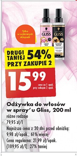 Odżywka do włosów Gliss kur ultimate repair promocja