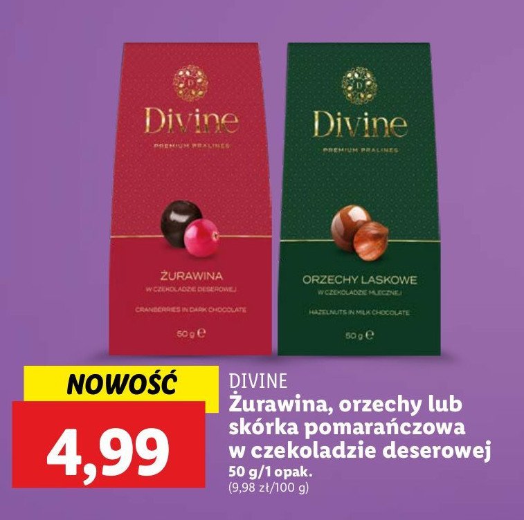 Żurawina w czekoladzie Divine promocja w Lidl