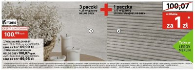 Glazura Helos Grey Artens promocja w Leroy Merlin