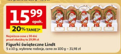 Figurki świąteczne Lindt promocja w Auchan