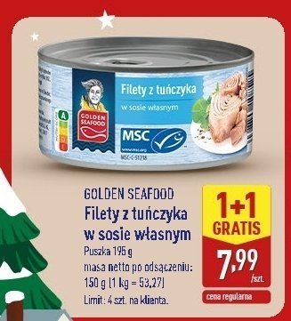Filety z tuńczyka w sosie własnym 1+1 GRATIS promocja w Aldi