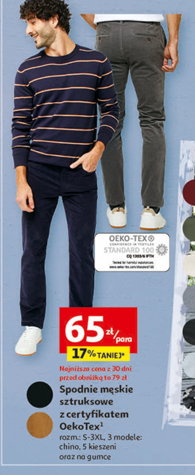 Spodnie męskie s-3xl Auchan inextenso promocja