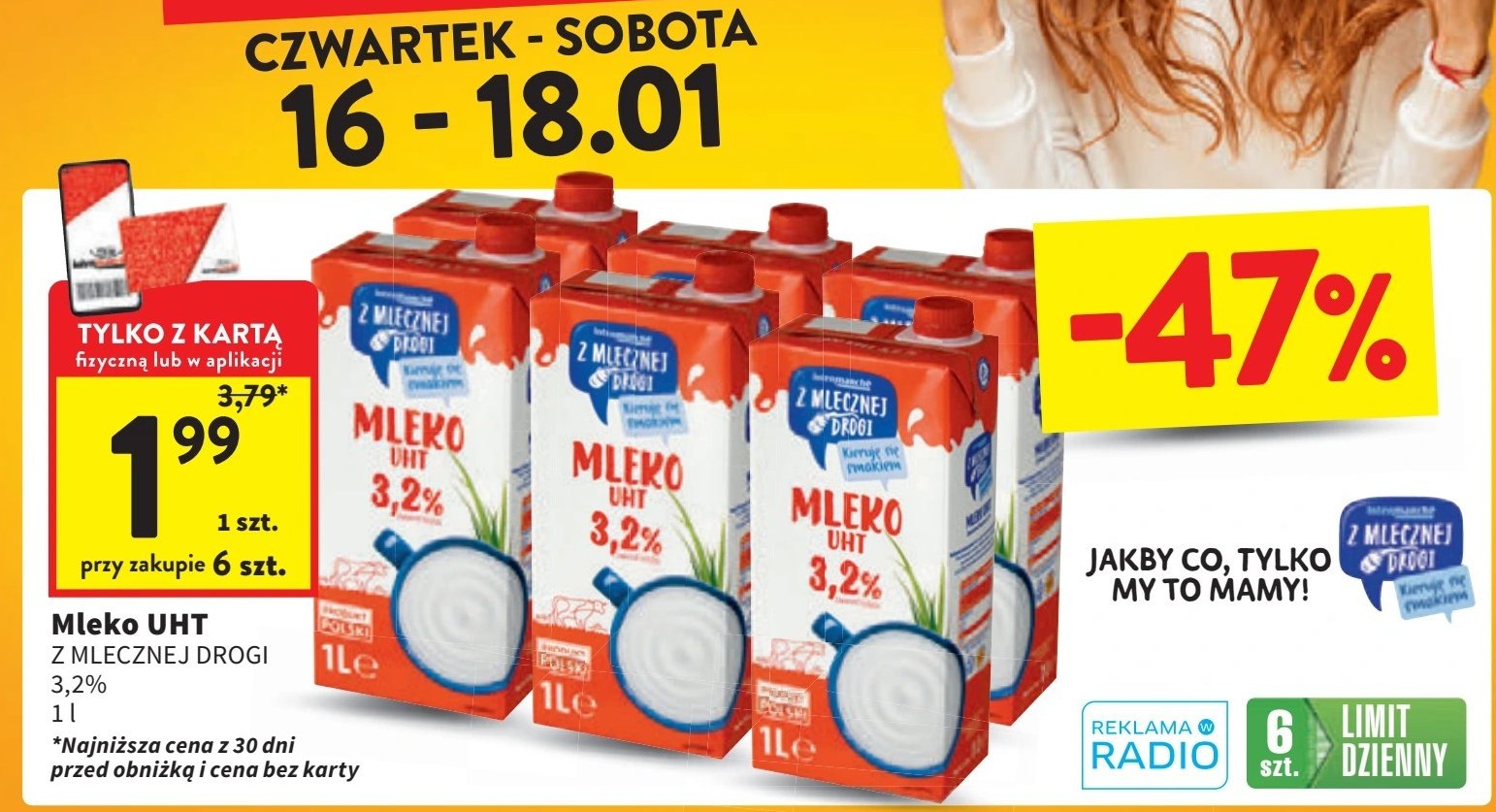 Mleko 3.2% Z mlecznej drogi promocja w Intermarche