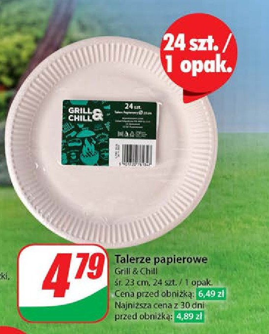 Talerze papierowe 23 cm Grill & chill promocja