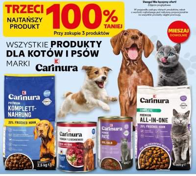 Wszystkie produkty dla kotów i psów marki Carinura trzeci -100% taniej promocja w Kaufland