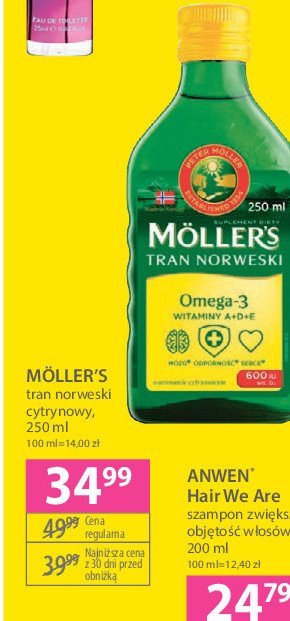 Tran norweski cytrynowy + omega-3 promocja