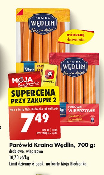 Parówki drobiowe Kraina wędlin promocja