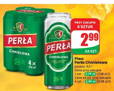 Piwo Perła Chmielowa puszka promocja w Dino