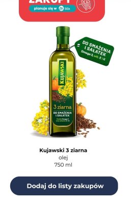 Olej 3 ziarna 750 ml promocja w Auchan