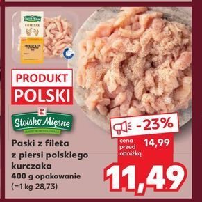 Paski z fileta z piersi kurczaka Stoisko mięsne promocja