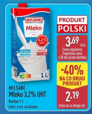 Mleko 3,2% UHT  promocja w Aldi
