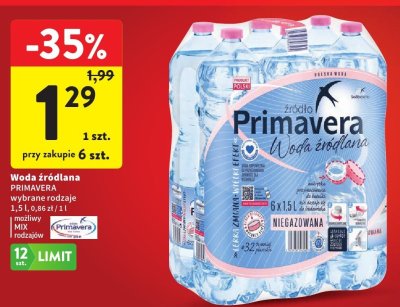 Woda źródlana Primavera promocja w Intermarche