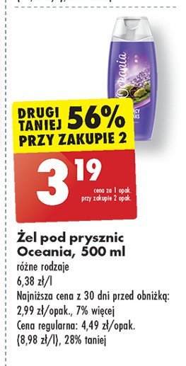 Żel pod prysznic kojący relaks Oceania essential promocja