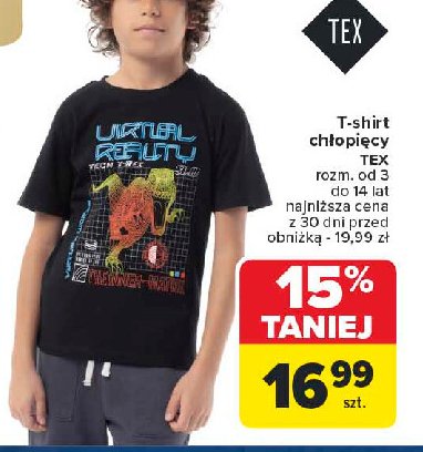 T-shirt chłopięcy 3-14 lat Tex promocja w Carrefour