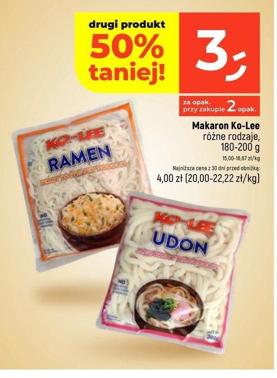 Makaron udon Ko-lee promocja w Dealz