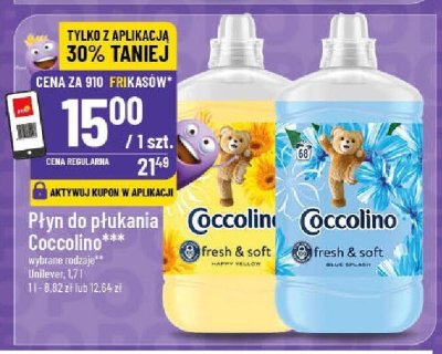 Płyn do płukania Coccolino wybrane rodzaje Unilever promocja w POLOmarket