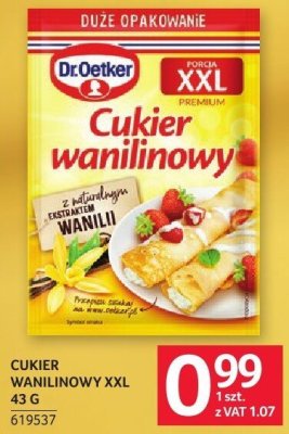 Cukier wanilinowy XXL Dr.Oetker 43g promocja w Selgros