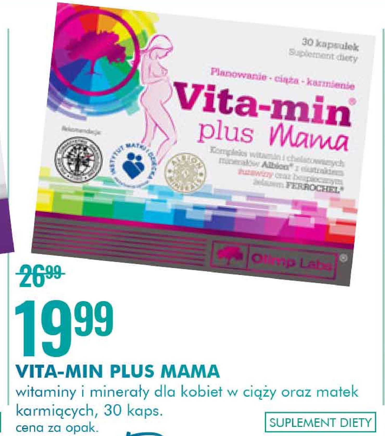 Kapsułki mama dla kobiet w ciąży i karmiących Olimp labs vita-min plus mama promocja