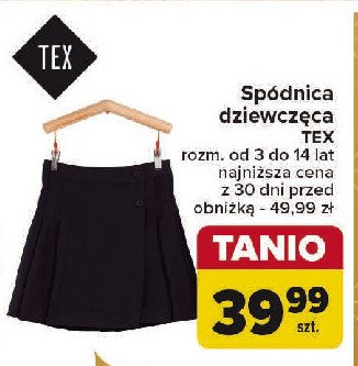 Spódnica dziewczęca 3-14 lat Tex promocja w Carrefour