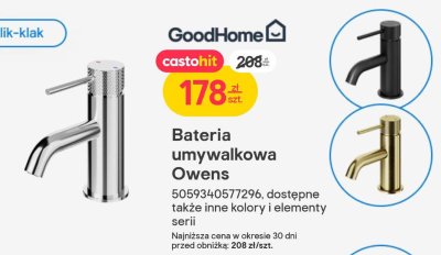 Bateria umywalkowa Owens promocja w Castorama