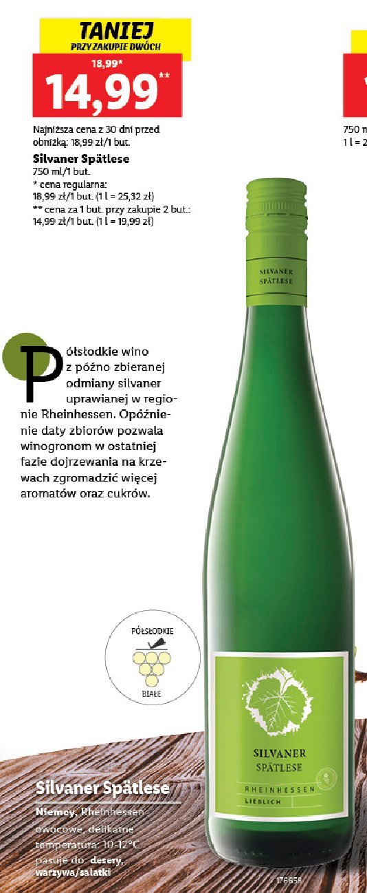 Wino Spatlese silvaner promocja