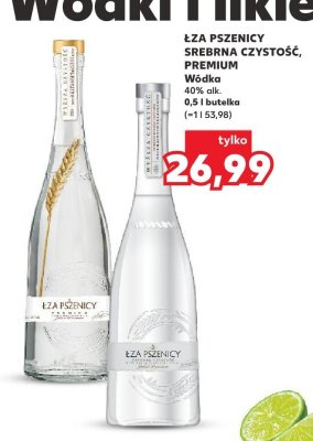 Wódka Łza Pszenicy Srebrna Czystość Premium 40% alk. 0,5l promocja w Kaufland