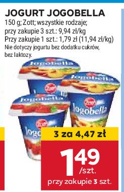 Jogurt brzoskwinia Zott jogobella promocja