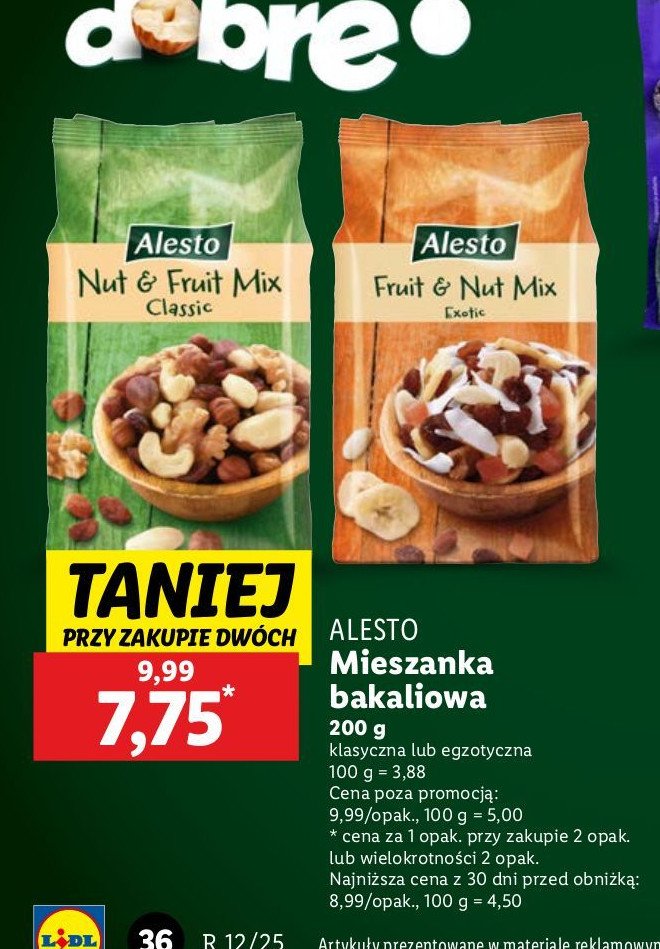 Mieszanka studencka egzotyczna Alesto promocja w Lidl