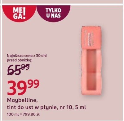 Tint do ust w płynie nr 10 promocja w Rossmann