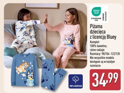 Piżama dziecięca z licencją Bluey promocja w Aldi