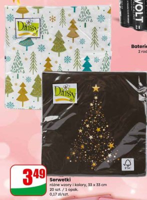 Serwetki różne wzory i kolory, 33 x 33 cm promocja w Dino