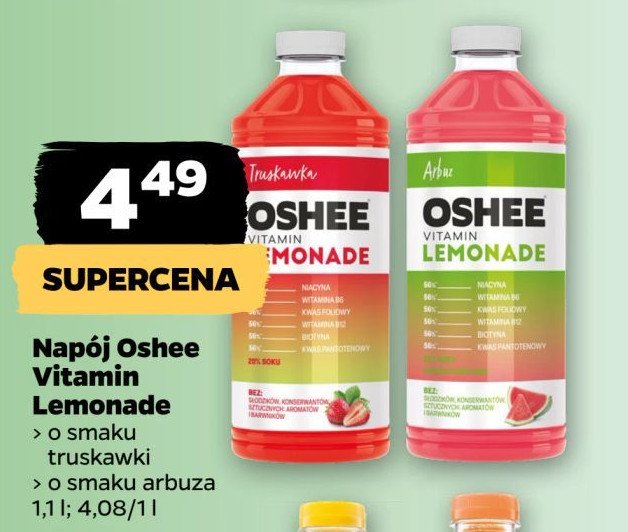 Lemoniada arbuzowa Oshee vitamin lemonade promocja