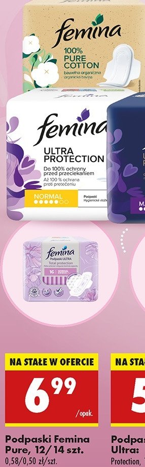 Wkładki urologiczne normal FEMINA INTIPRO promocja w Biedronka