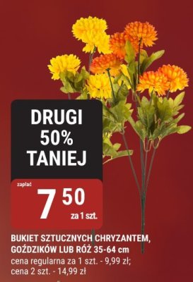 Bukiet sztucznych chryzantem, goździków lub róż 35-64 cm promocja w bi1