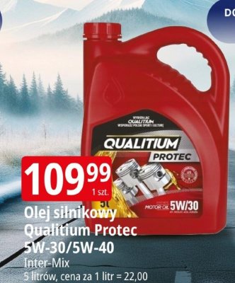 Olej silnikowy Qualitium Protec 5W-30/5W-40 promocja w Leclerc