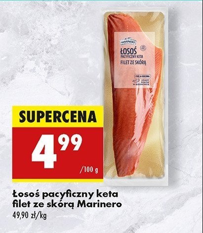 Łosoś pacyficzny filet ze skórą Marinero promocja w Biedronka