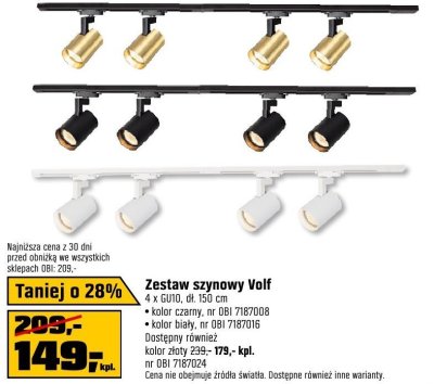 Zestaw szynowy Volf 4 x GU10, kolor biały promocja w OBI